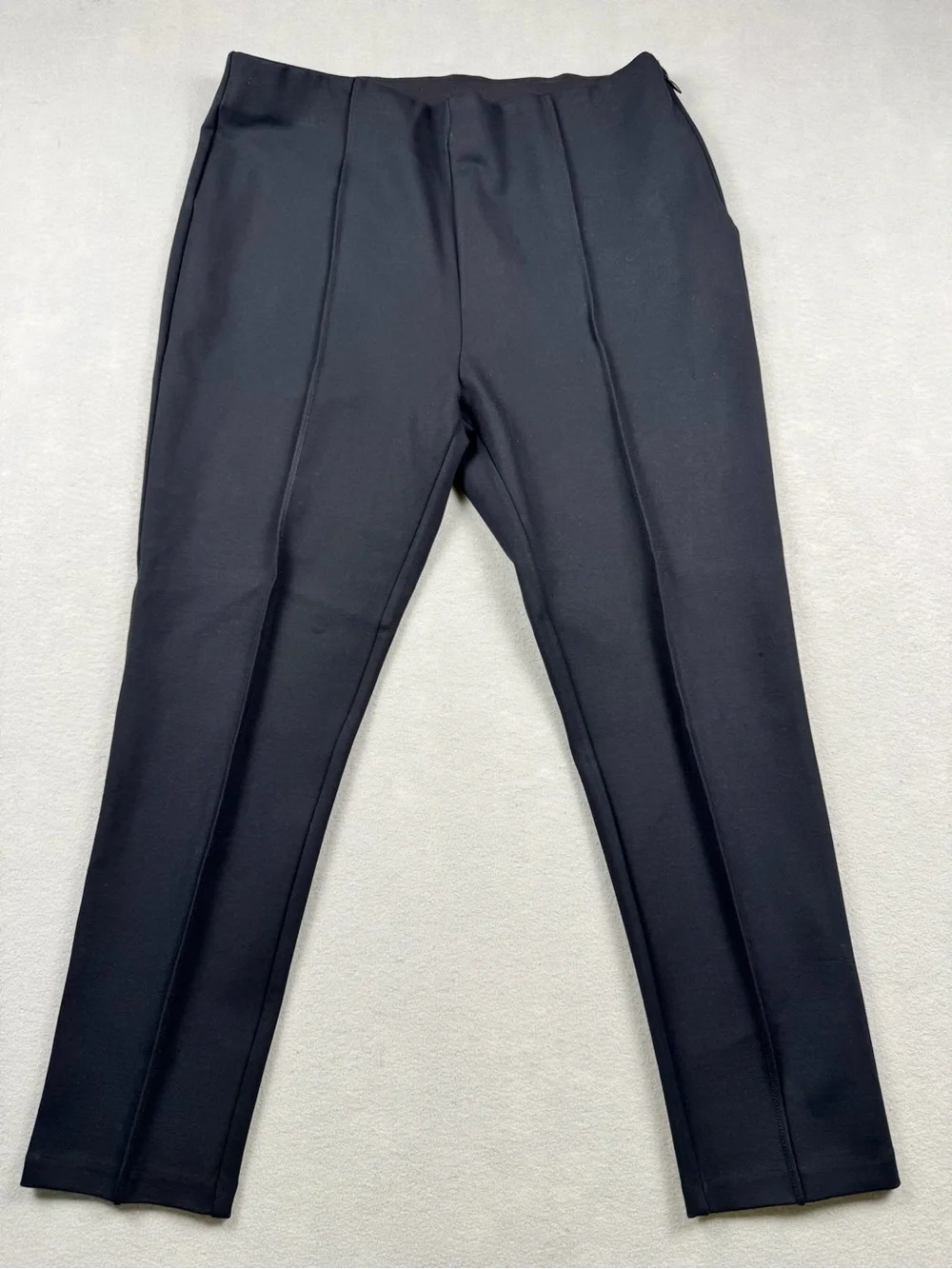 Vineyard Vines Navy Blue Ponte Knit Ankle Pintuck Pants Women Size XL Classic
